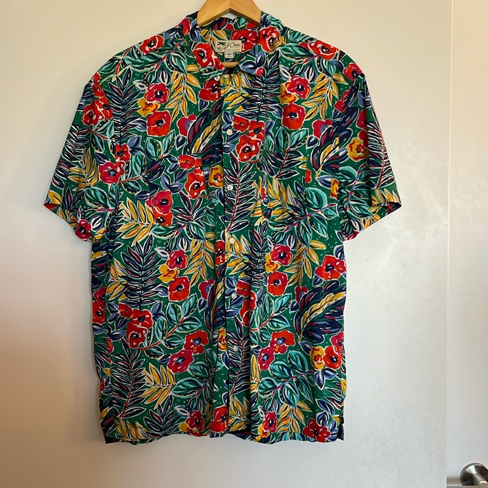 J.Crew Tropical Print Cotton Men’s Button Down Size XL